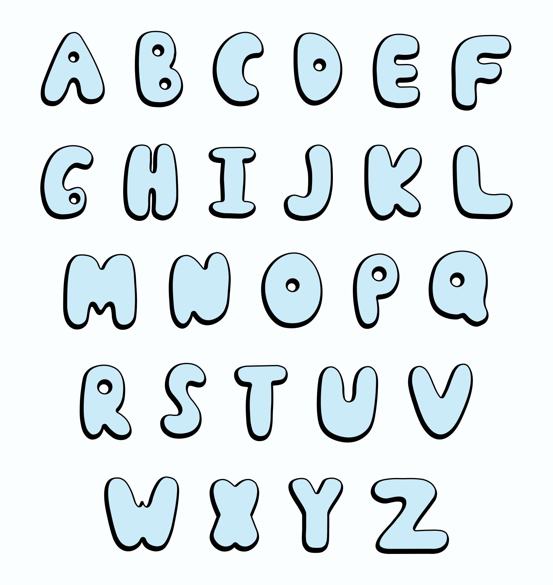 5 Best Images of Printable Bubble Letters Alphabet Bubble Letters