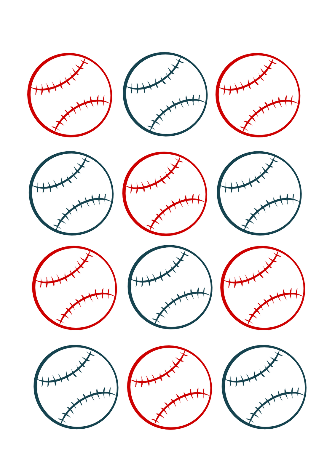 Free Printable Baseball Cutouts