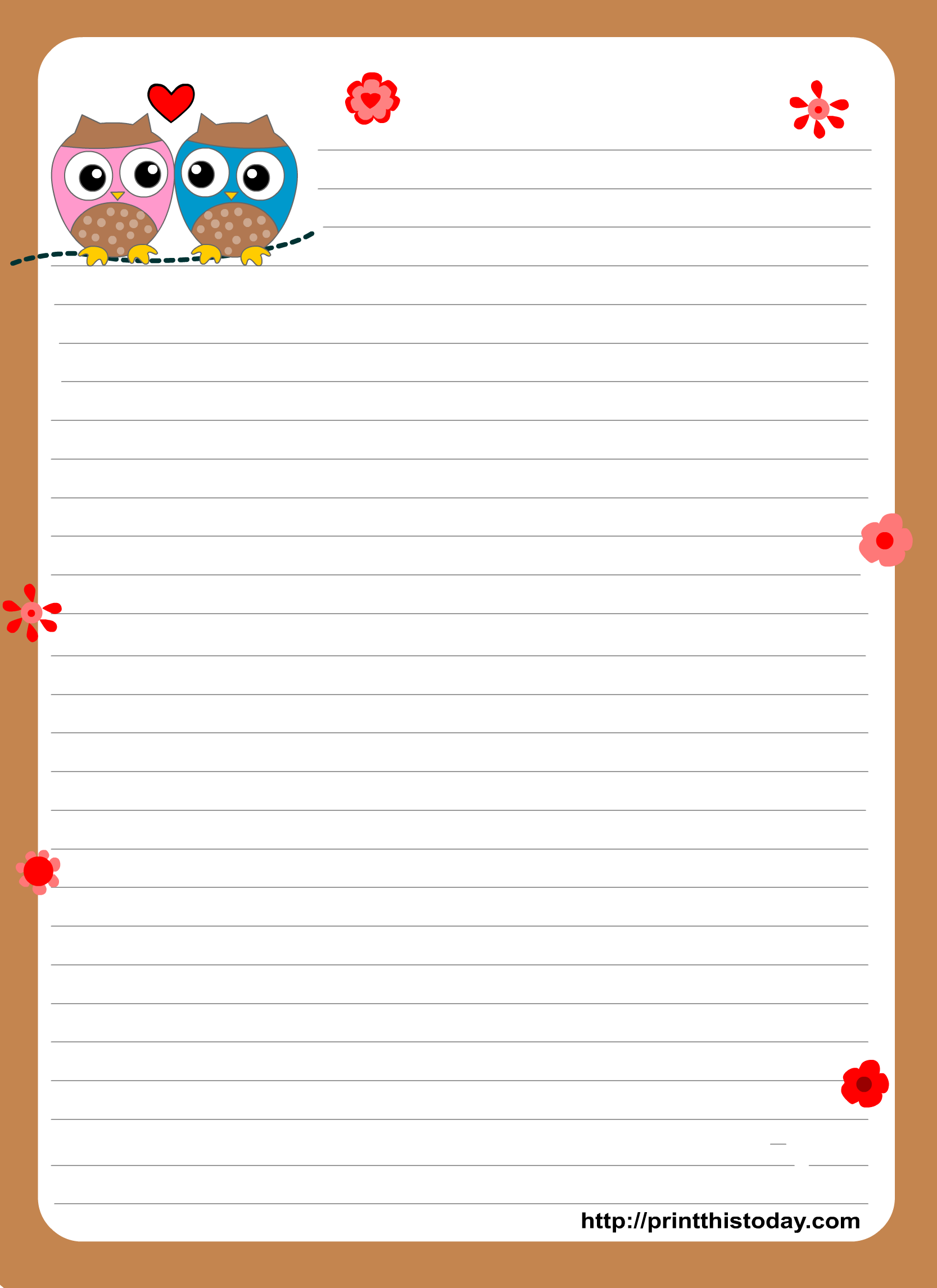 7 Best Images of Printable Note Paper With Lines Heart Lined Paper