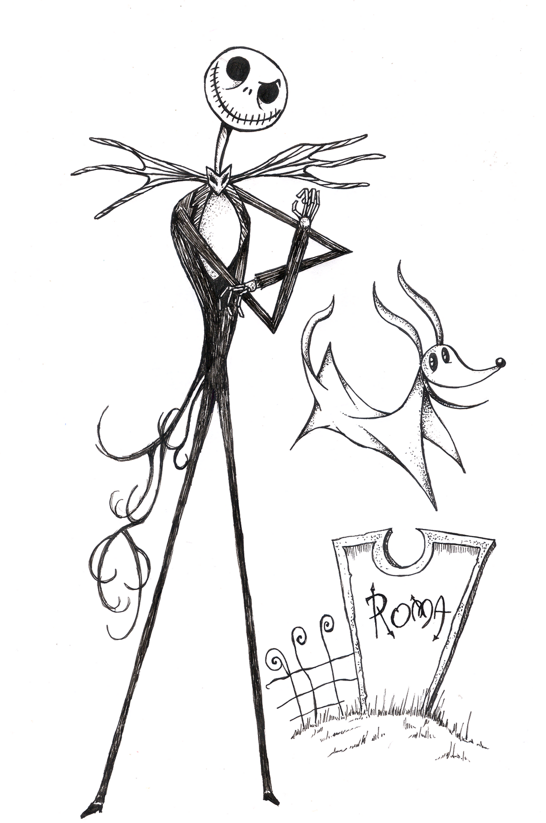 jack skellington nightmare before christmas coloring pages - photo #13