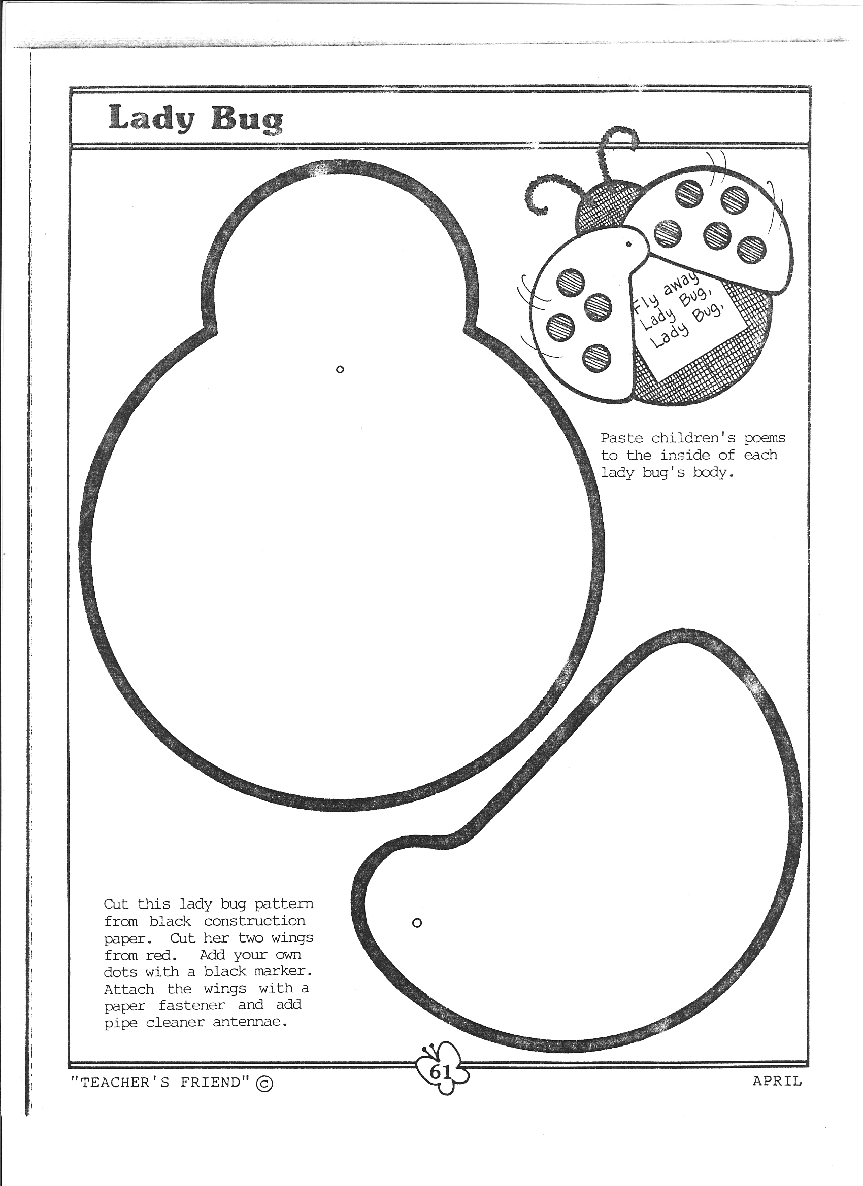 Ladybug Body Parts Coloring Page
