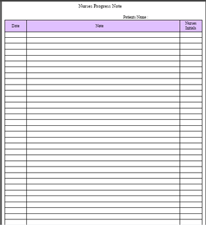 Free progress note template