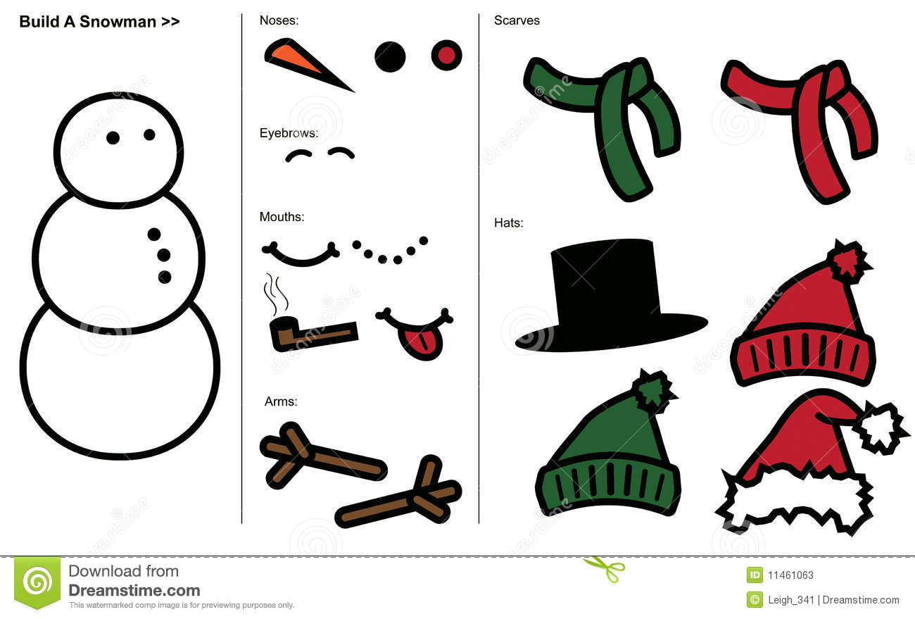 4 Best Images of Printable Snowman Mouth Snowman Hat and Scarf