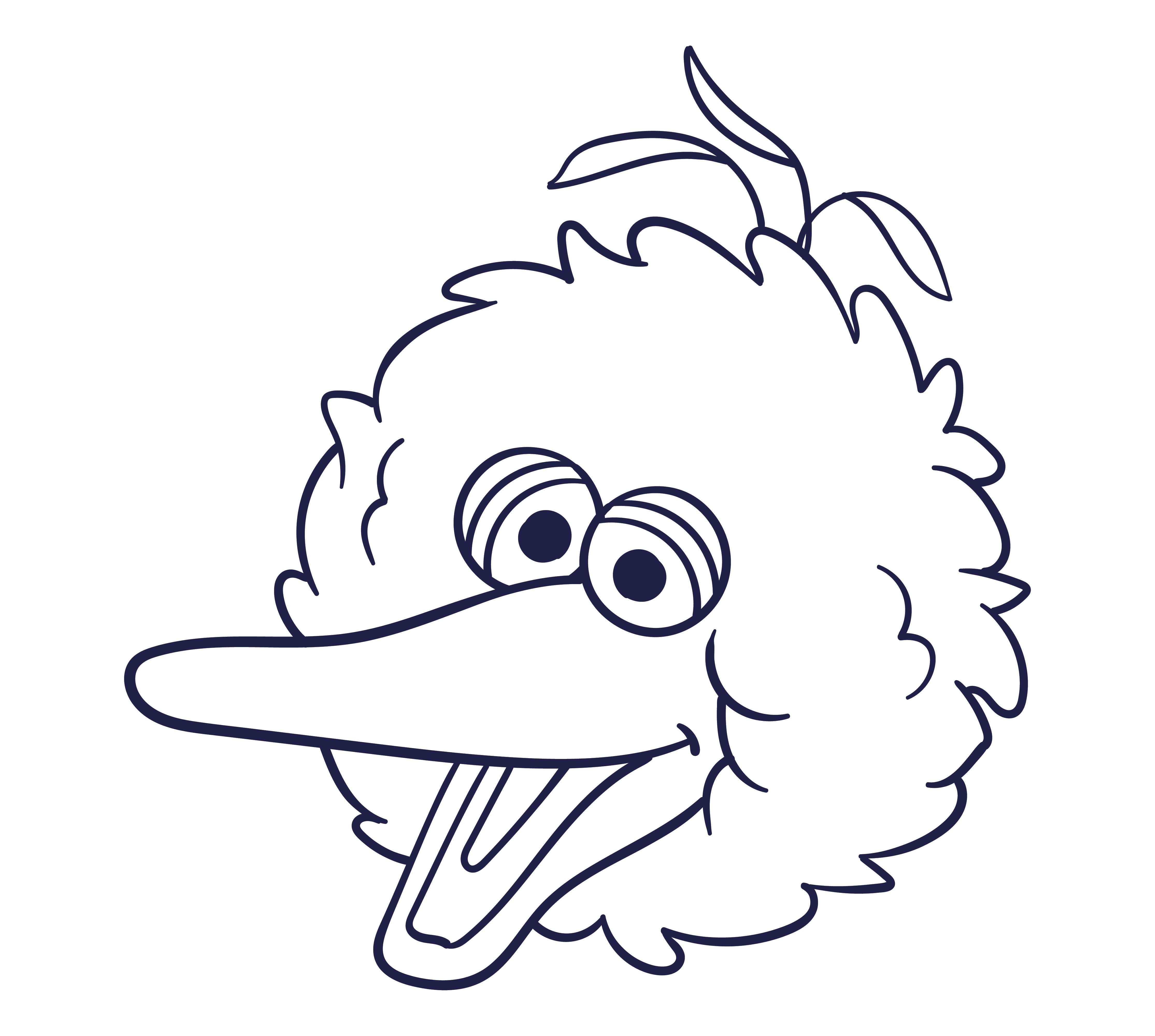 Sesame Street Big Bird Face Template Pictures to Pin on Pinterest