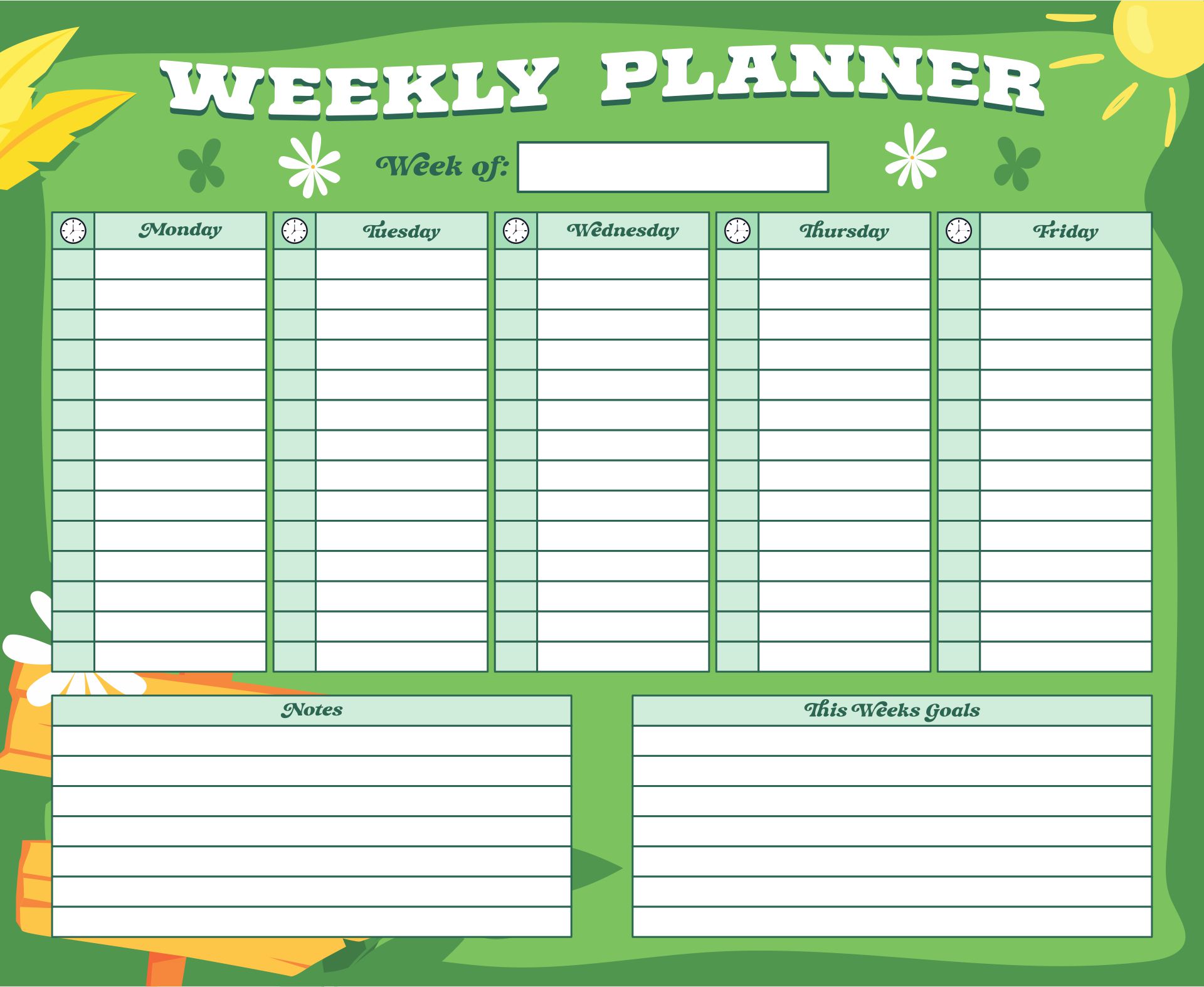 9 Best Images of Monday Through Friday Planner Printable ...