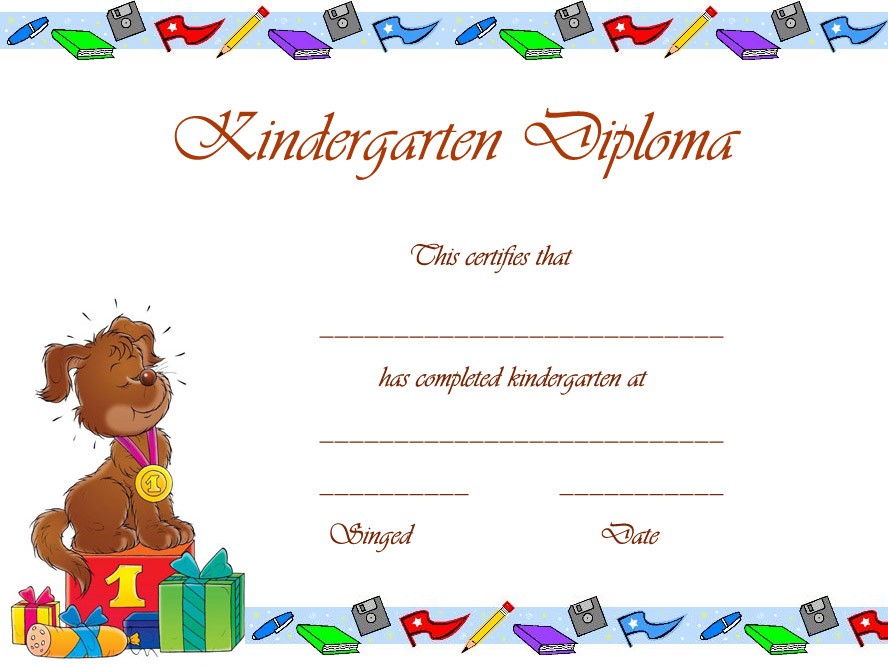 7 Best Images of Printable Kindergarten Diploma Template Kindergarten