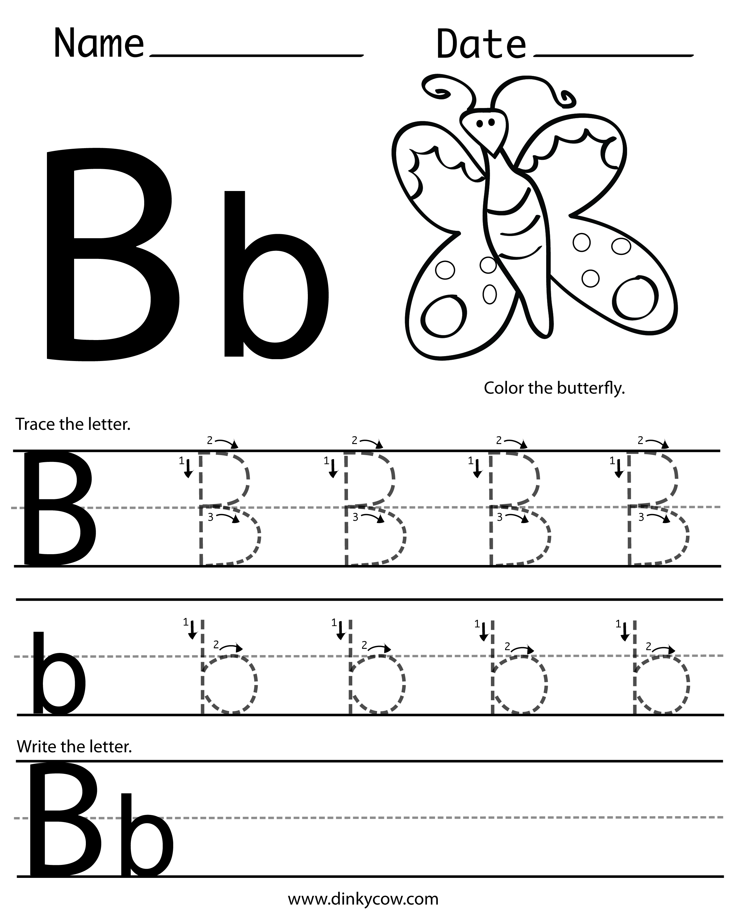 6 Best Images Of Printable Alphabet Letter B Worksheets Letter B Writing Worksheet Letter B 