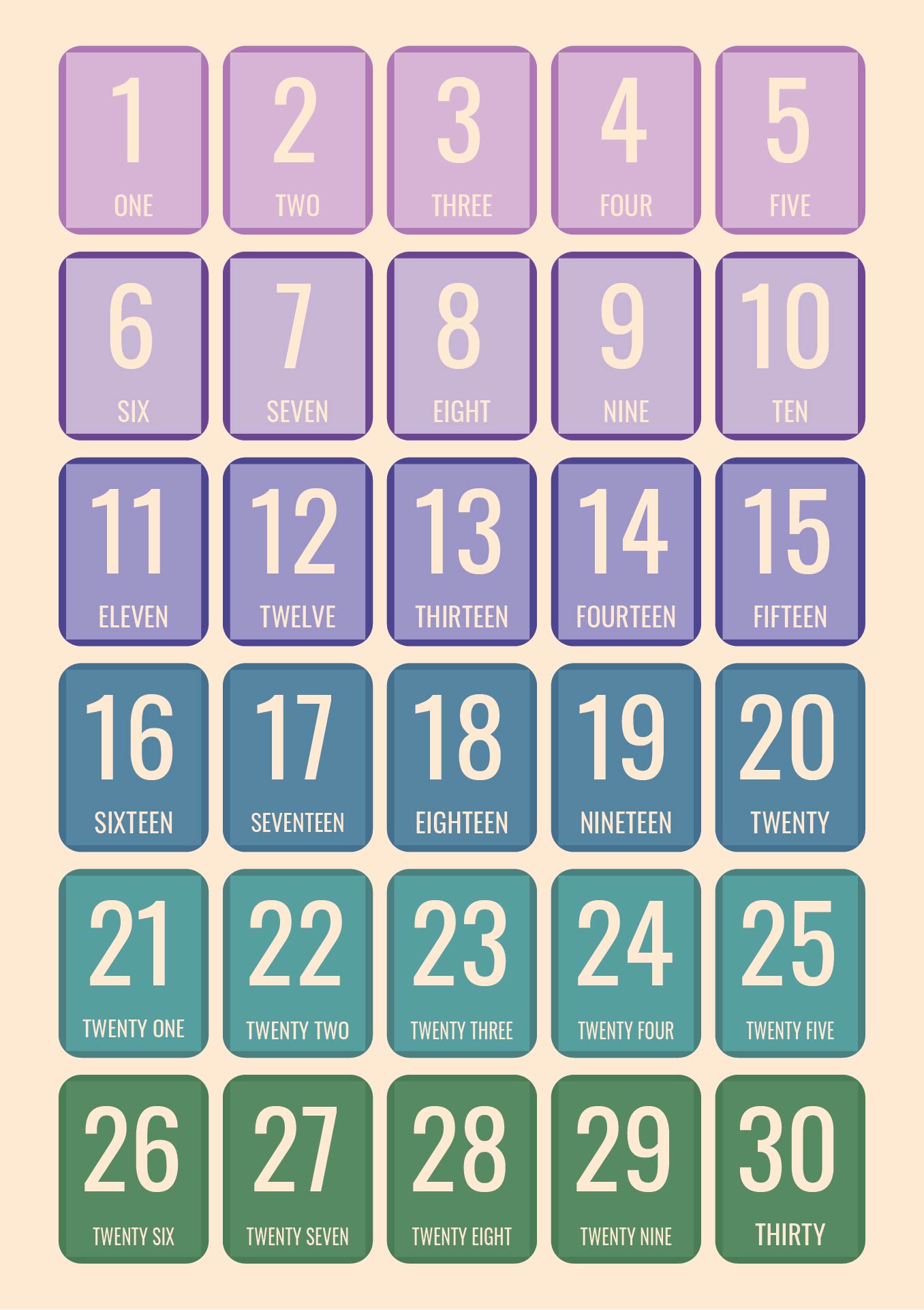 Number Cards 1 30 Printable Free