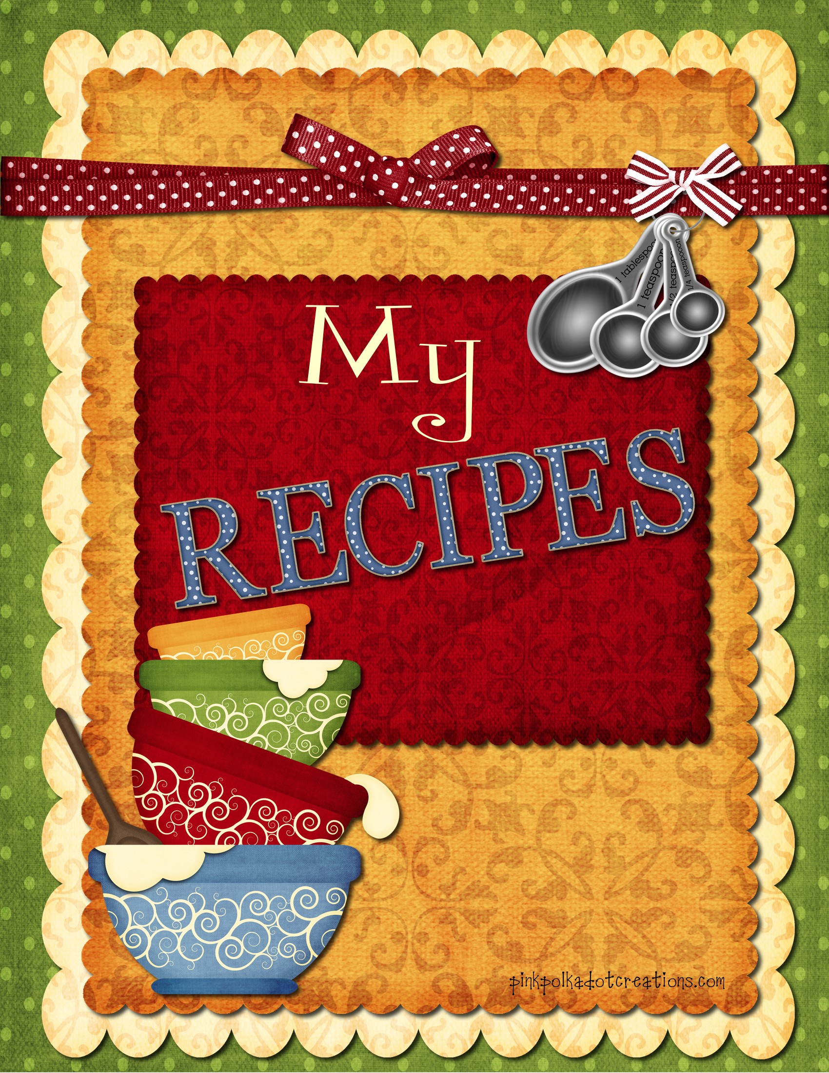 6 Best Images of Recipe Book Cover Printable Recipe Book Dividers