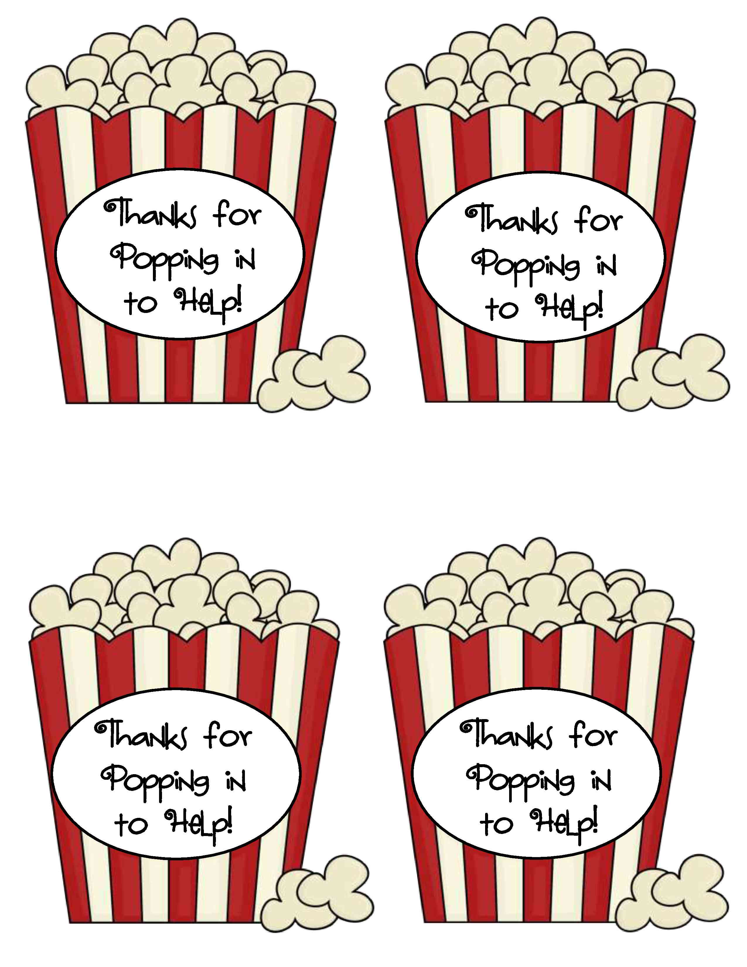 Printable Popcorn Labels Printable Word Searches