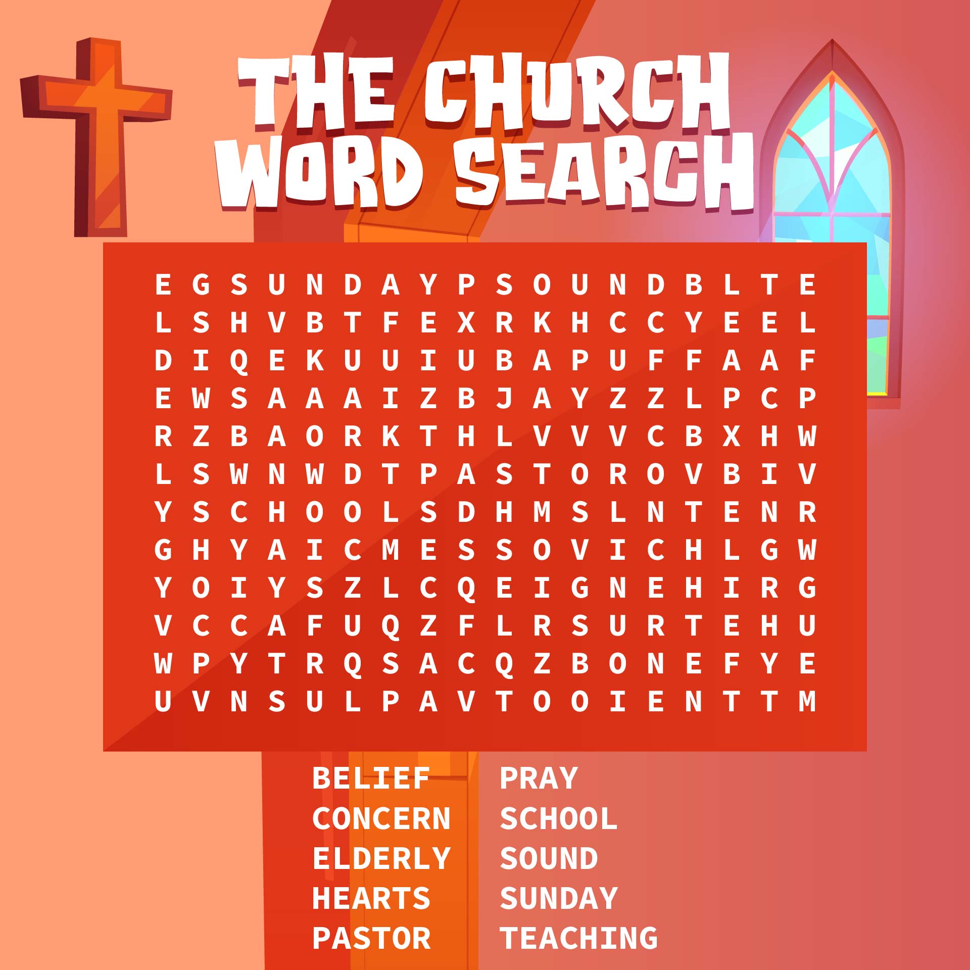 7 Best Images Of Church Word Searches Printables Church Word