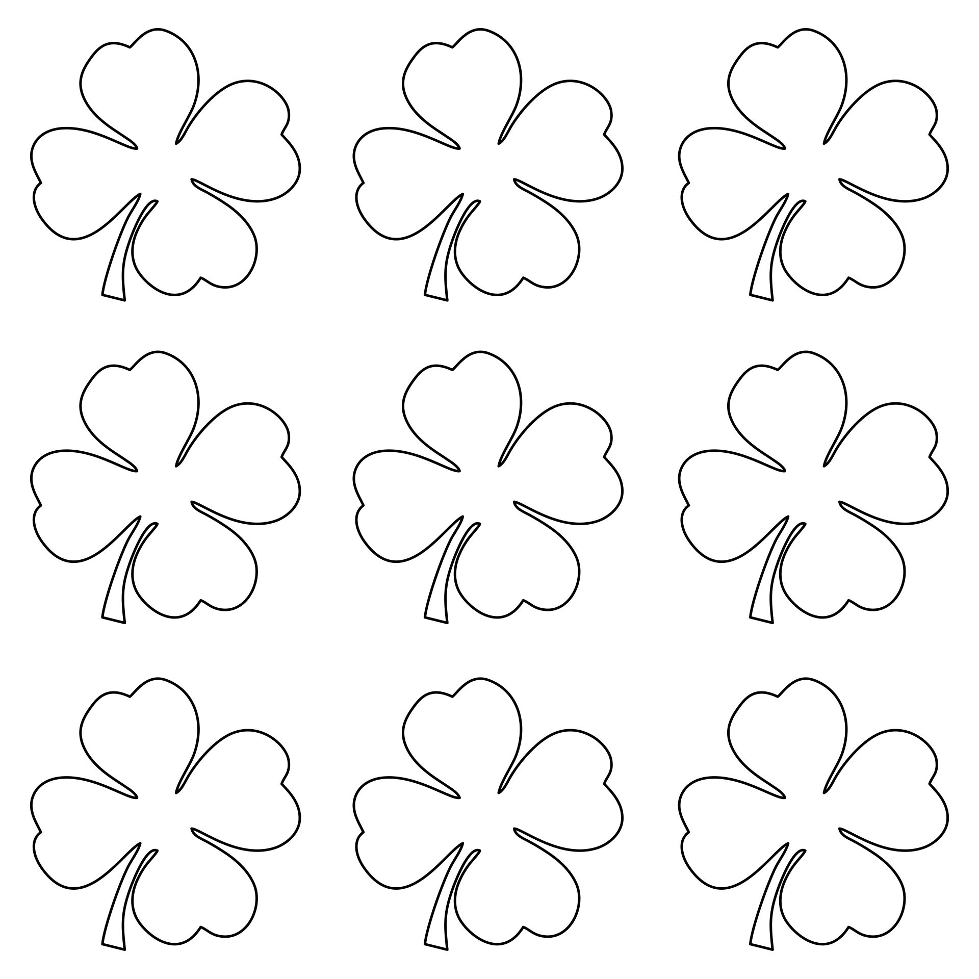 Printable Large Printable Four Leaf Clover Printable Word Searches