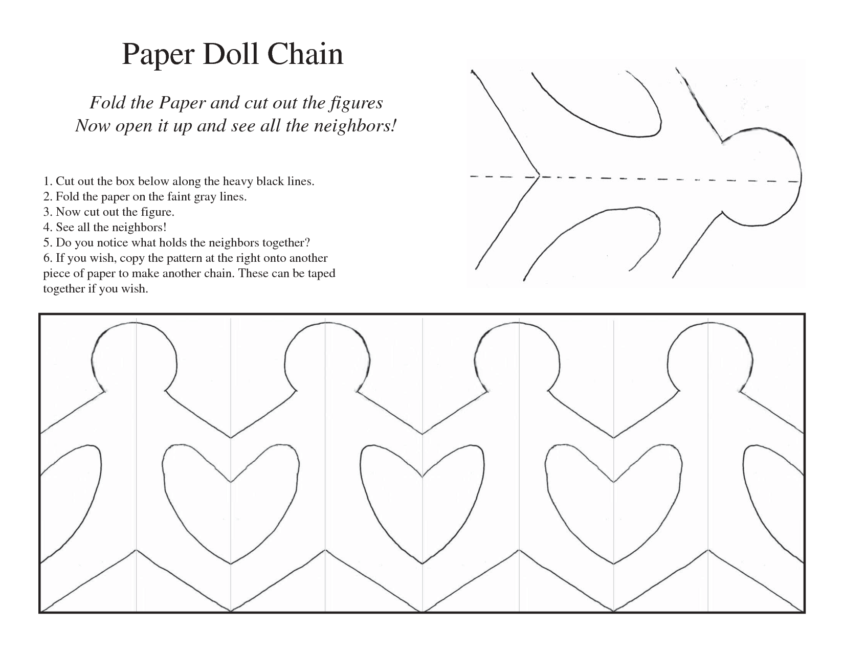 5 Best Images Of Printable Paper Chain People Template Paper Doll Chain Template Girl Paper