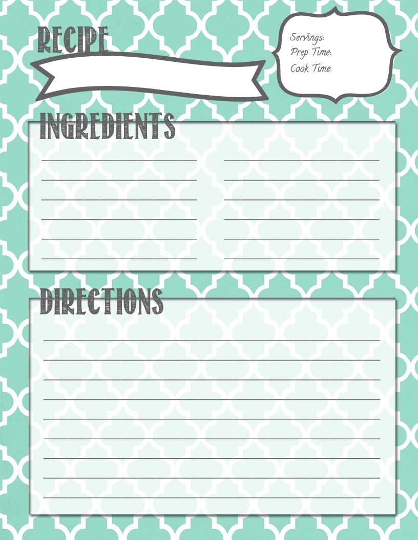 6 Best Images Of Free Cookbook Printables Recipe Binder Printables 