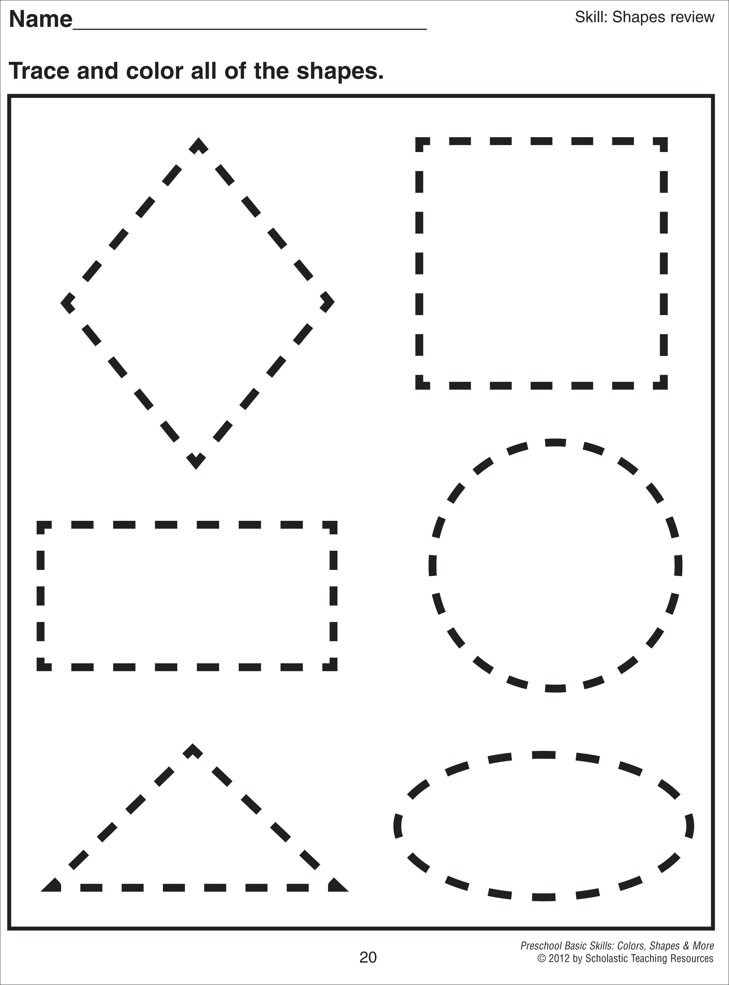 Pre K Tracing Shapes Worksheets - 1000 images about shape worksheets