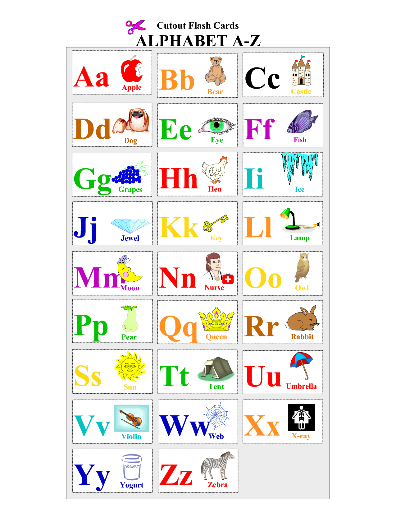 Free Printable Alphabet Letter Flash Cards