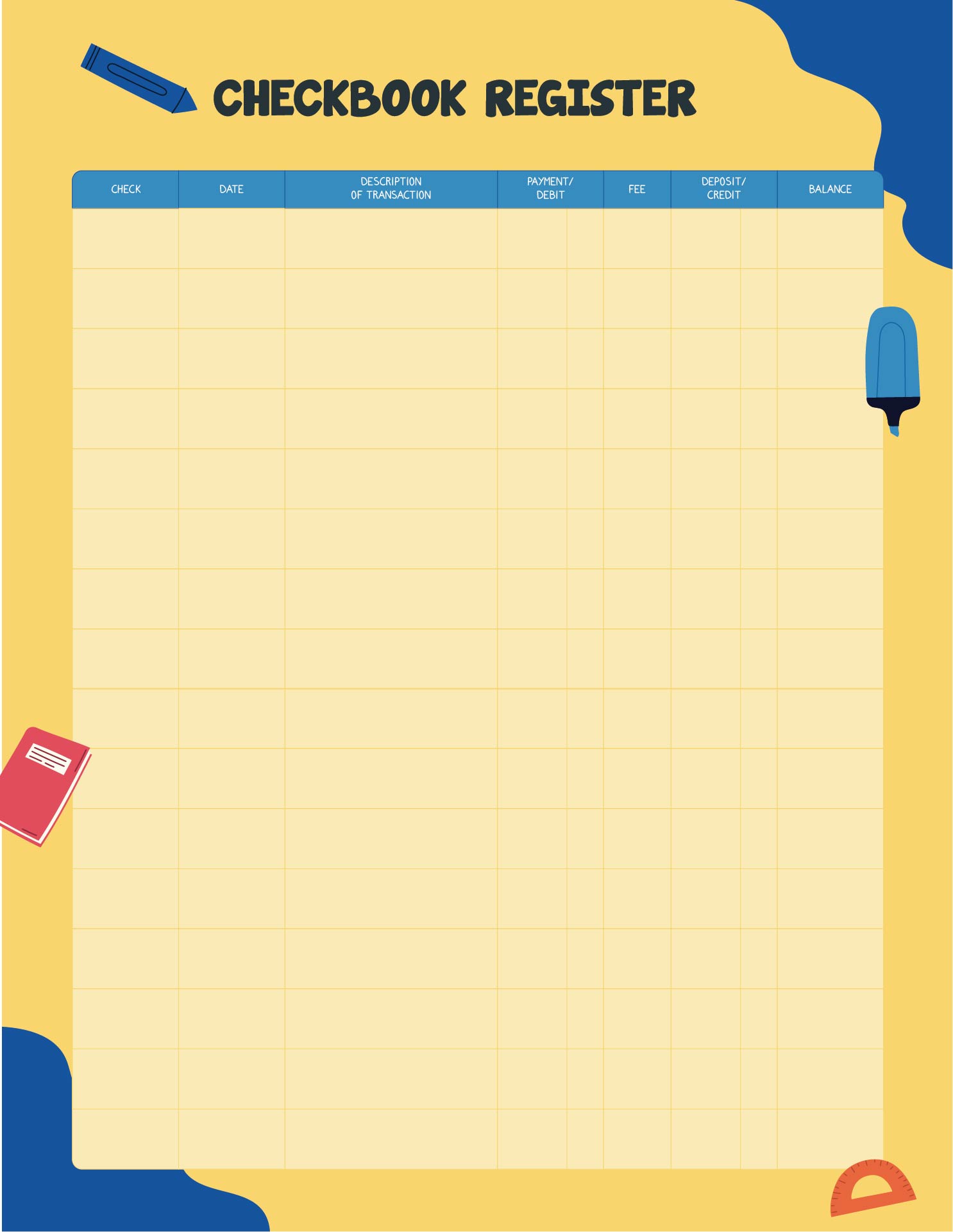7 Best Images Of Printable Check Register For Checkbook Free 