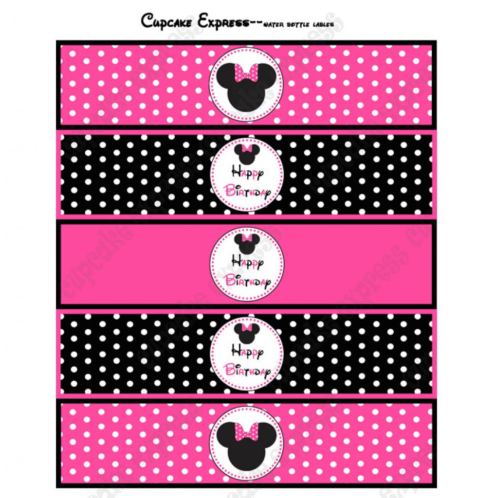 Minnie Mouse Water Bottle Labels Free Printable
