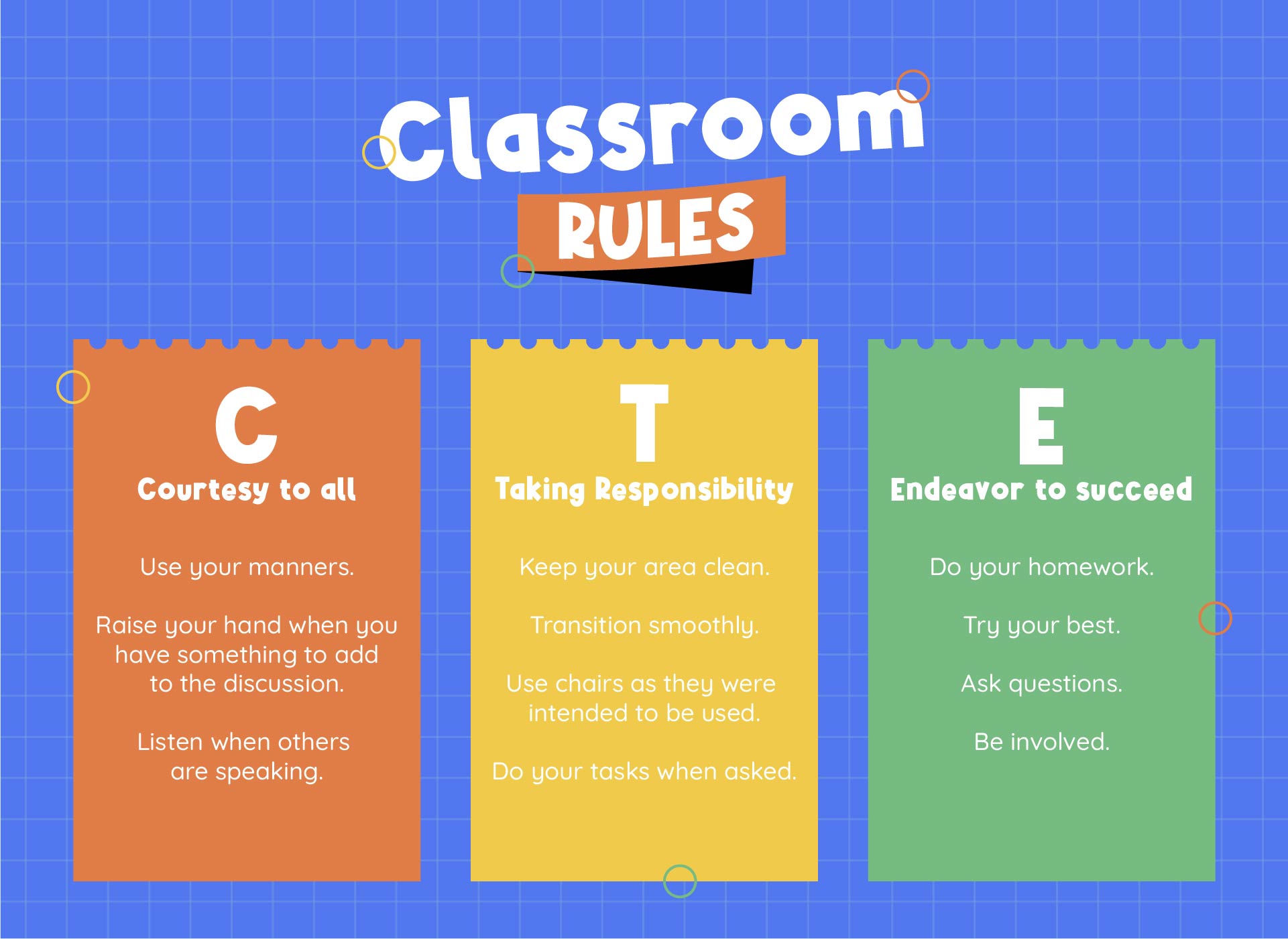 Printable Classroom Rules For Elementary Pdf Free Download