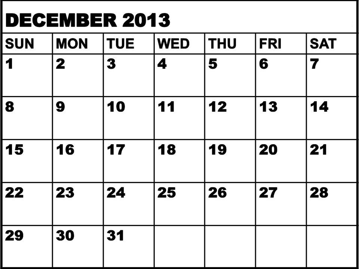 5 Best Images of Free Printable Calendar December 2013 Printable