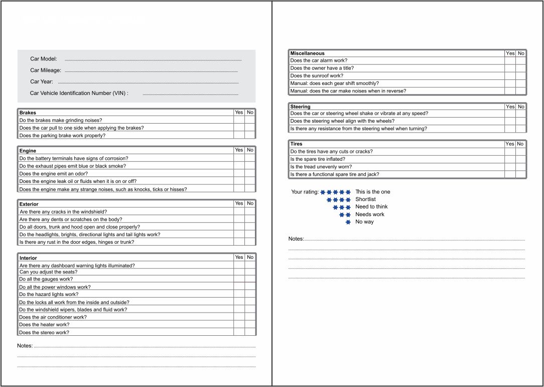 Free Printable Daily Vehicle Inspection Checklist