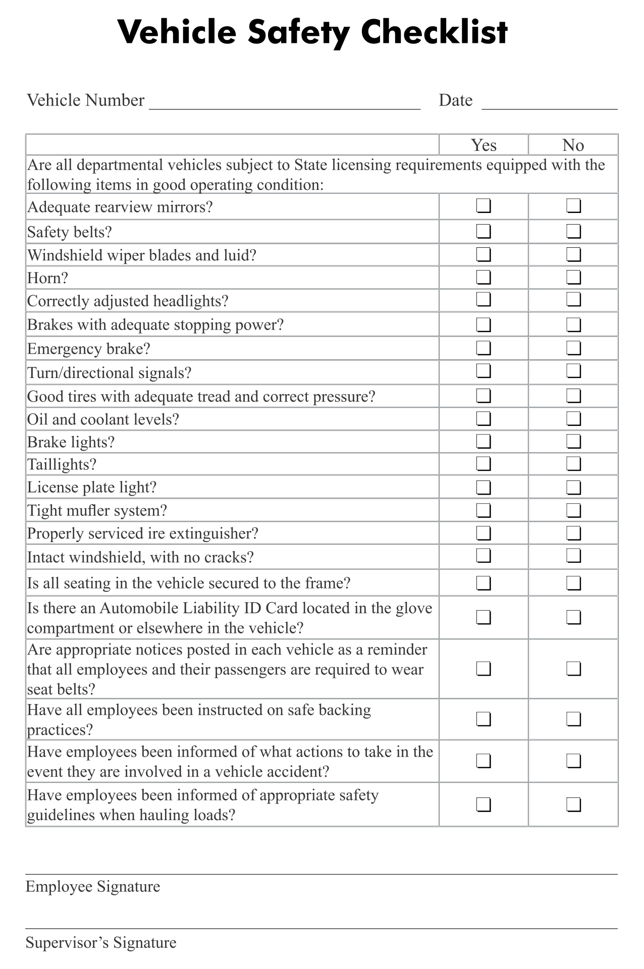 7 Best Images of Printable Vehicle Inspection Checklist Free Vehicle