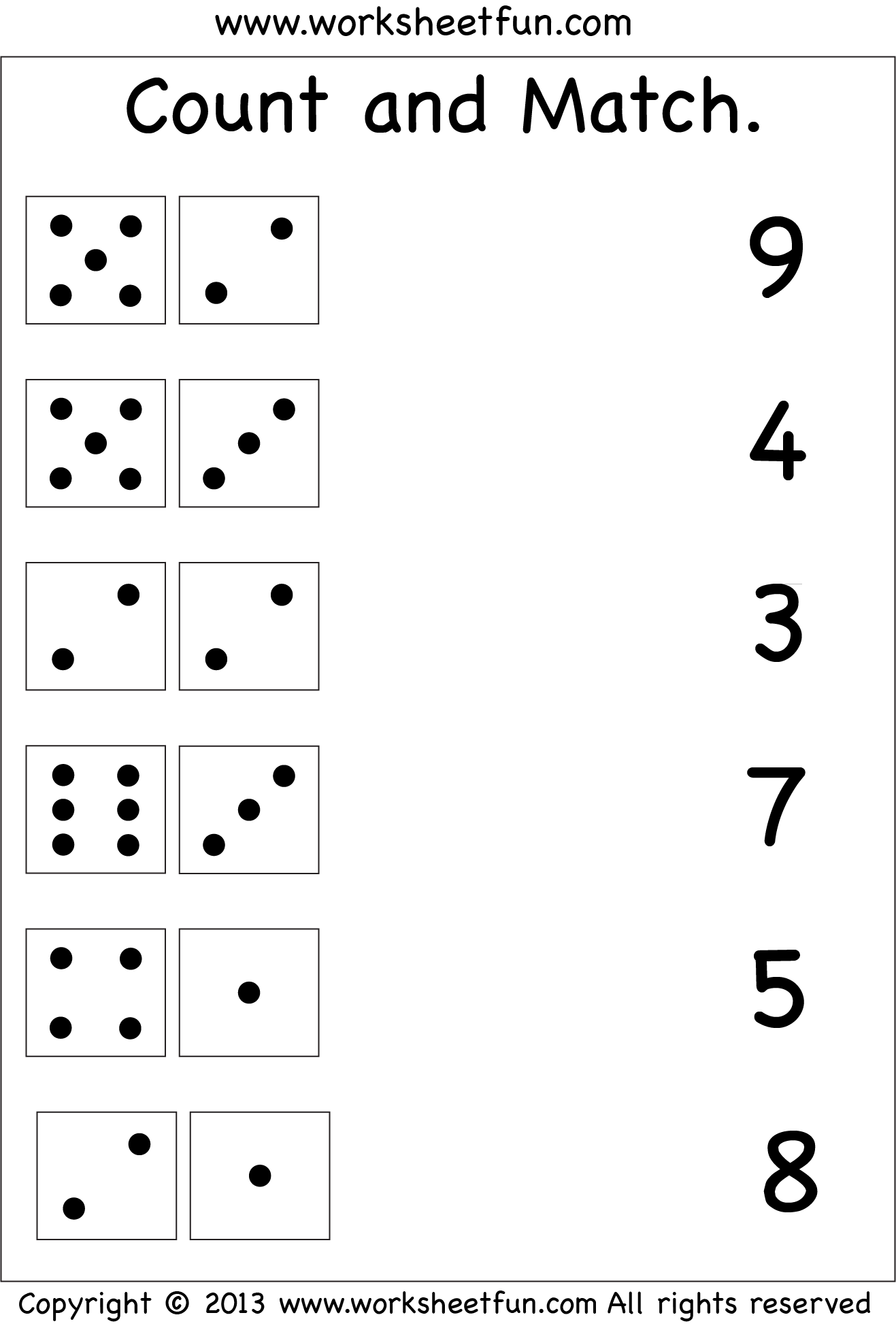 Free Number Matching Printables