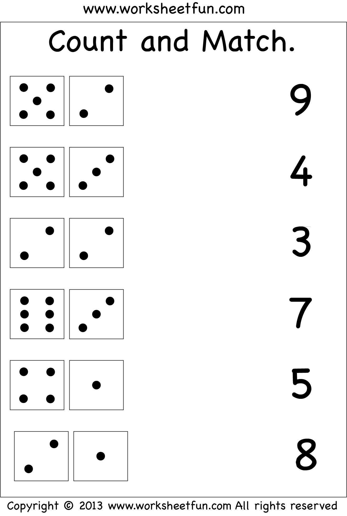 9 Best Images Of Printable Number Match For Preschool Number Matching Worksheets Free 