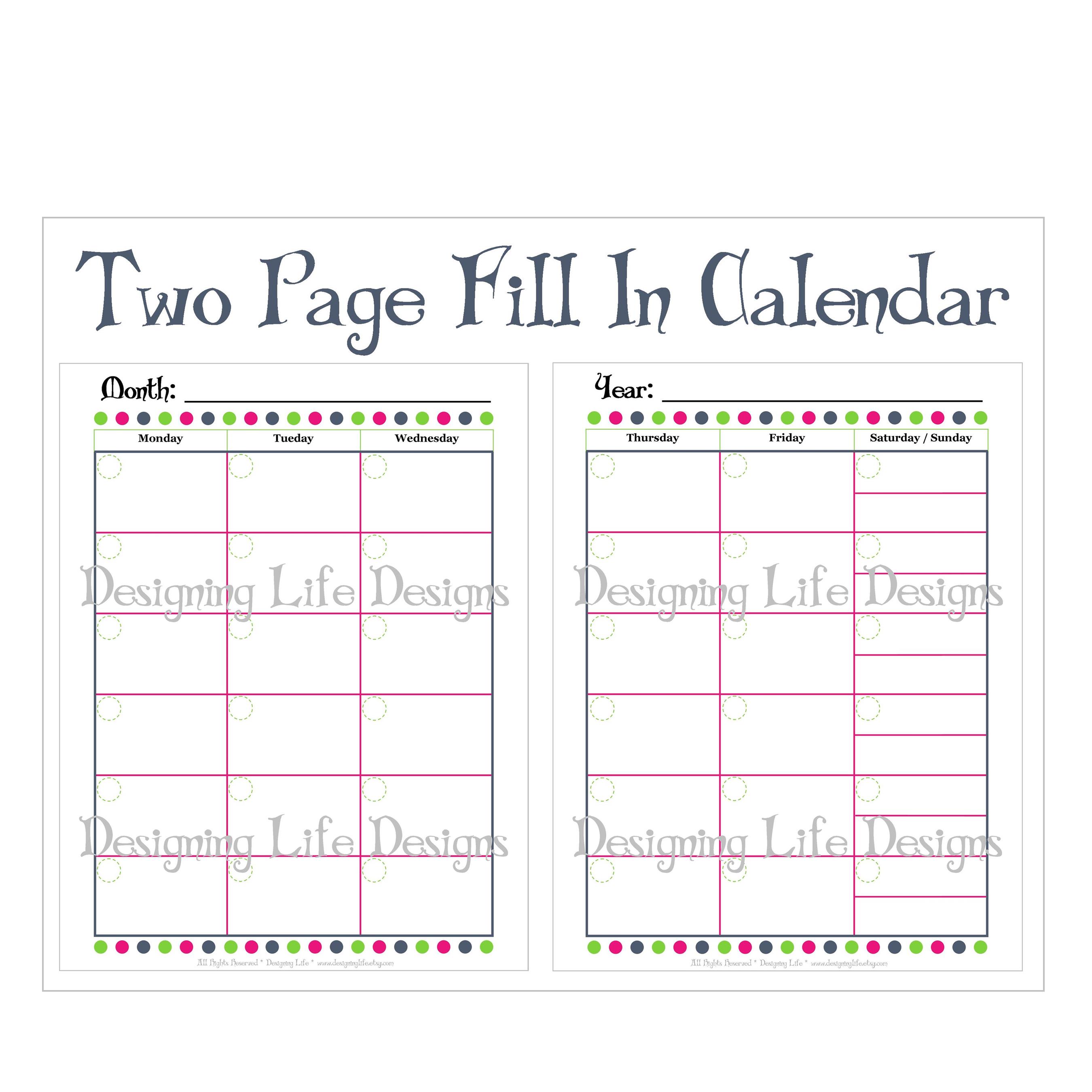 7 Best Images of TwoPage Monthly Calendar Printable 2 Page Monthly