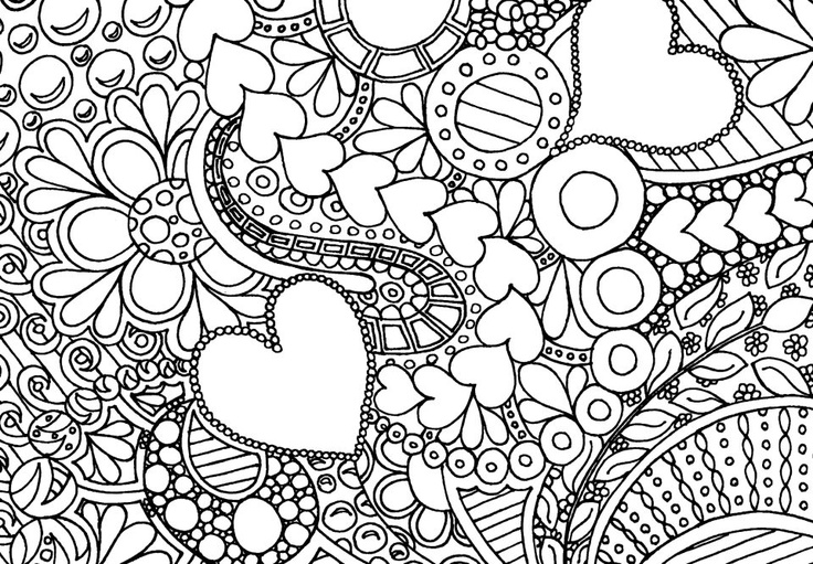 valentine hearts coloring pages detailed - photo #21