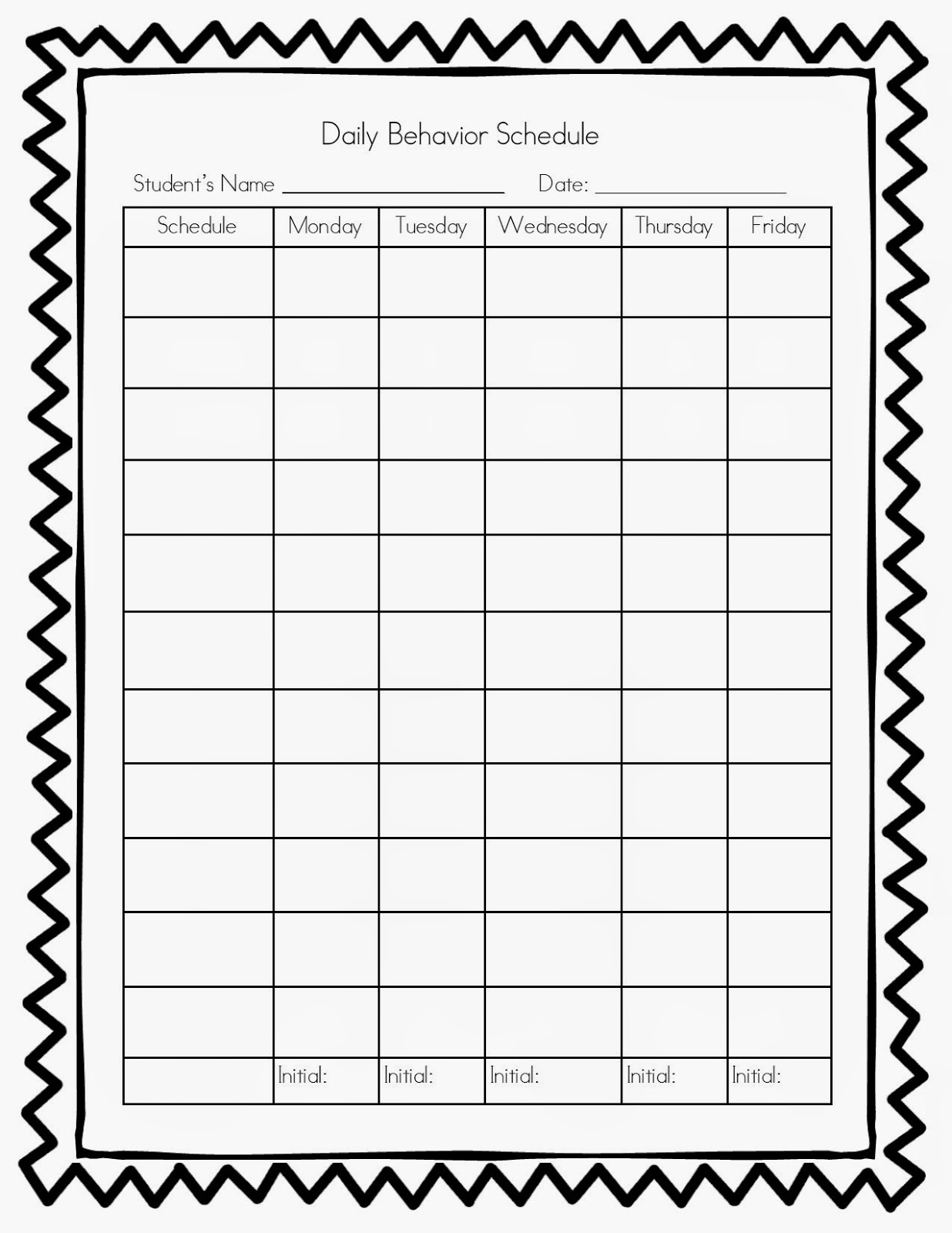 Editable Daily Behavior Chart C Ile Web E H kmedin 