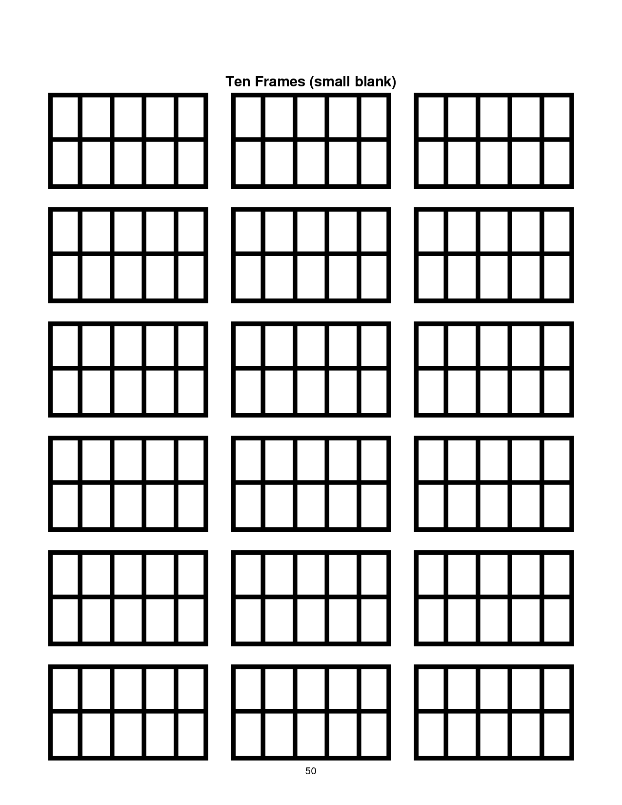 Free Printable Tens Frames Templates