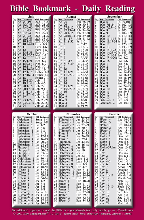 7 Best Images of Printable Bookmark Bible Reading Plan Bible Reading
