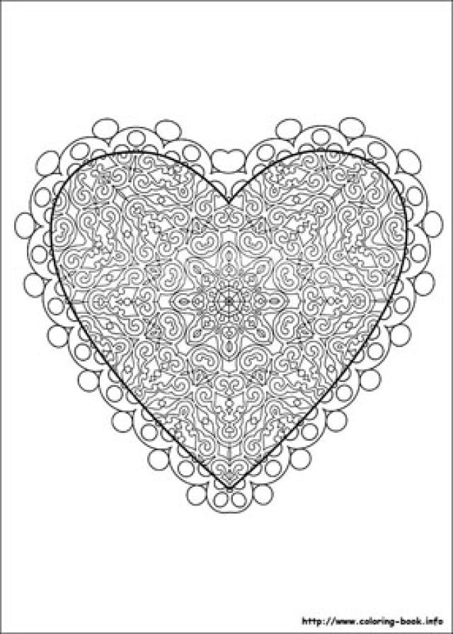 valentine hearts coloring pages detailed - photo #3