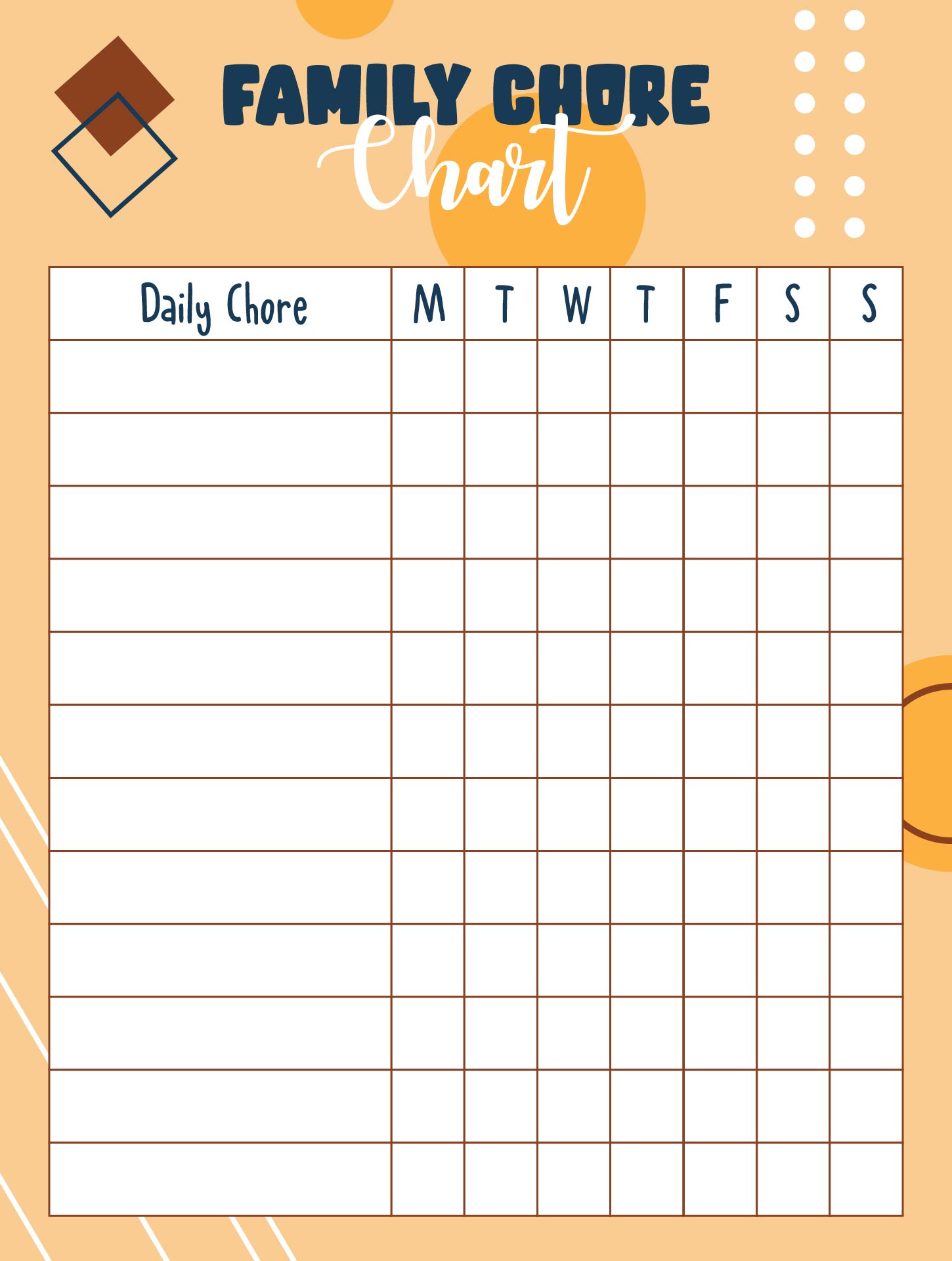 5 Best Images Of Large Family Chore Chart Printable Family Chore Chart Template Free