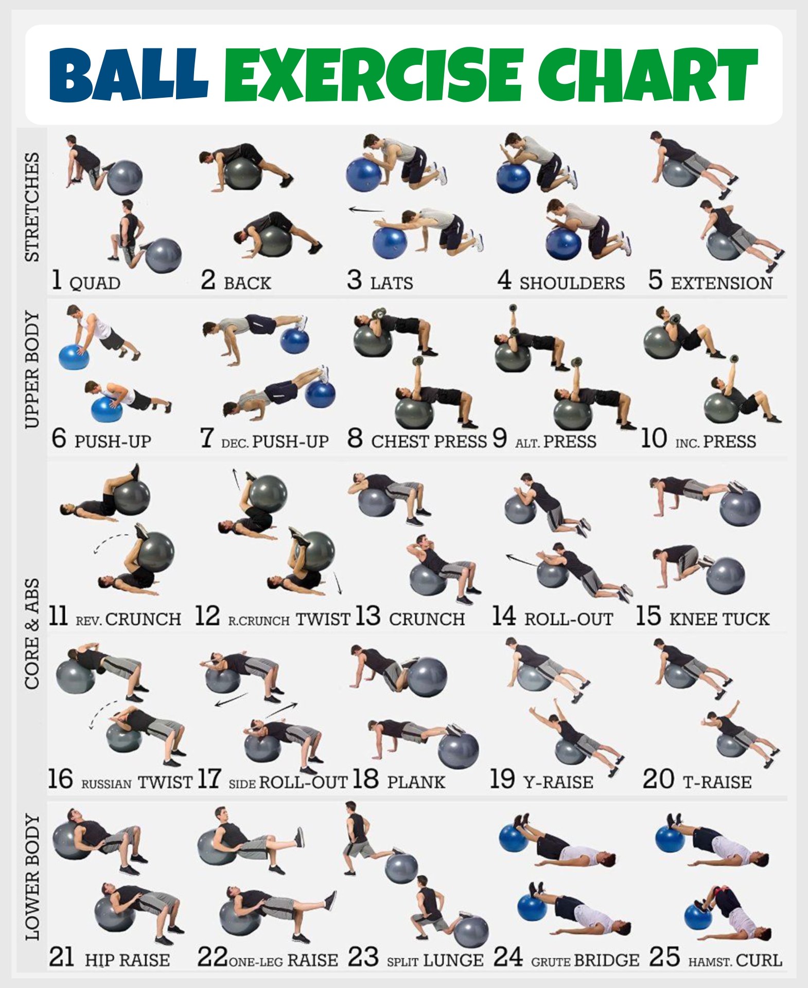 Exercise Ball Workout Chart