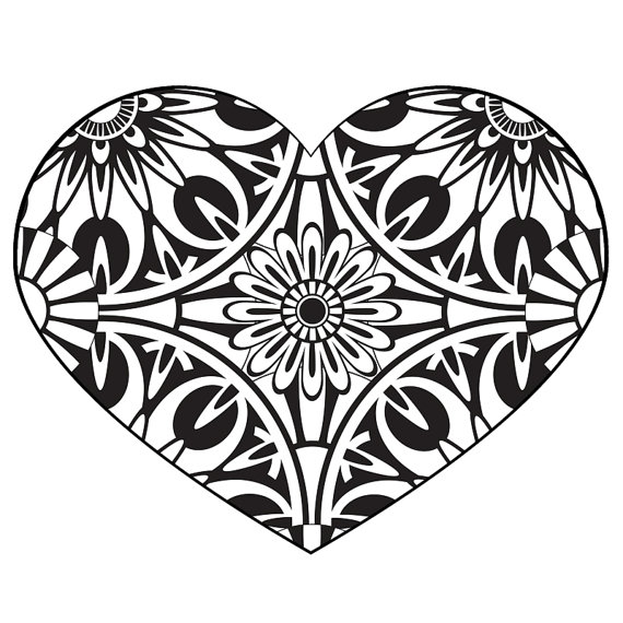 7 Best Images of Detailed Coloring Pages Free Printable Hearts - Free