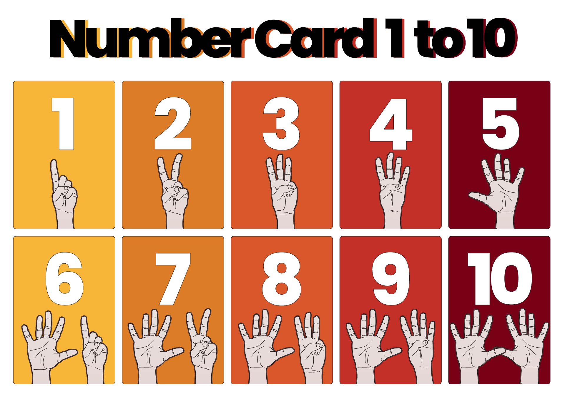 4 Best Images Of Printable Number Card 1 10 Printable Number Flash