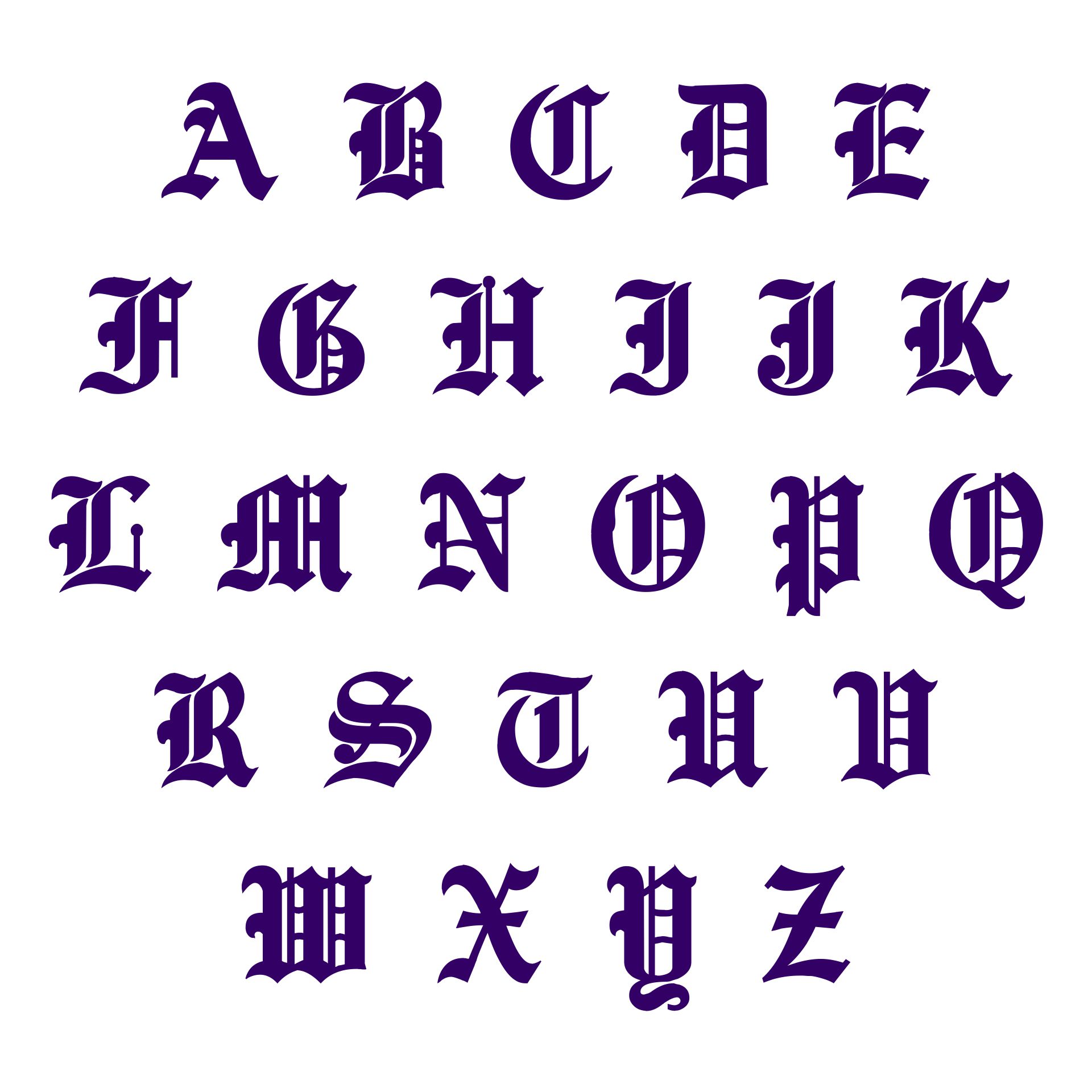 Old English Alphabet Printable - Printable Word Searches