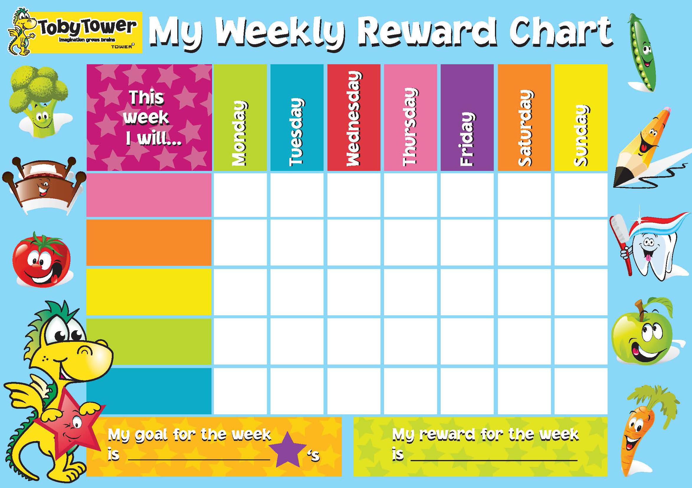 7 Best Images of Weekly Sticker Charts Printable Free Printable Kids