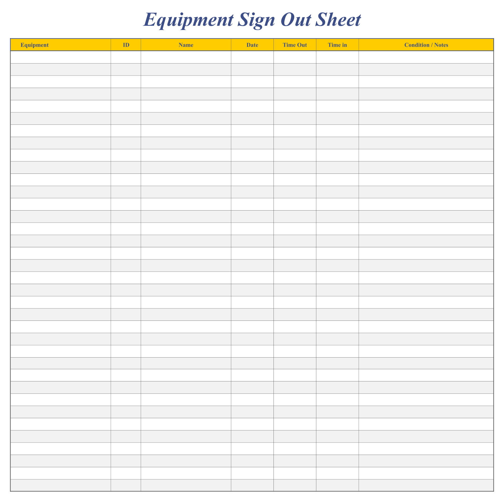 8 Best Images Of Sign Out Sheet Template Printable Free Printable 