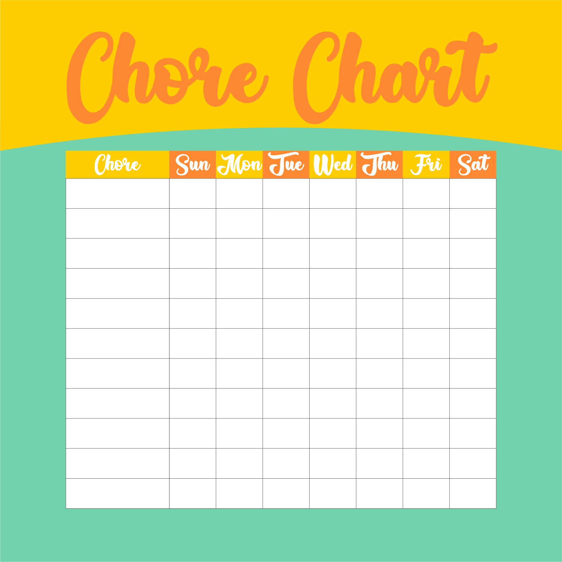 Printable Charts Blank