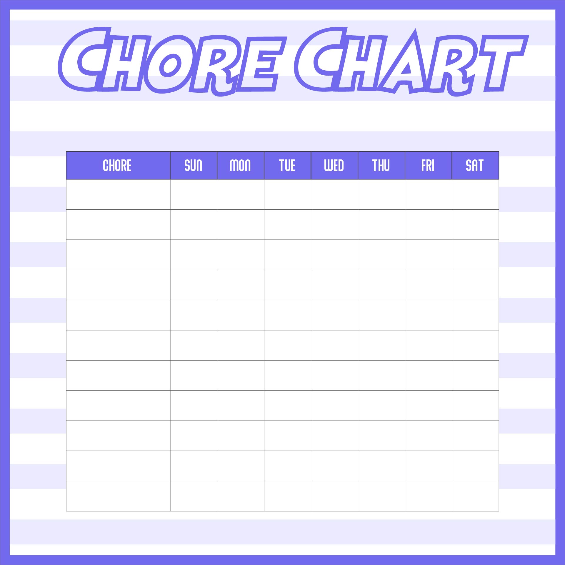 Printable Blank Charts