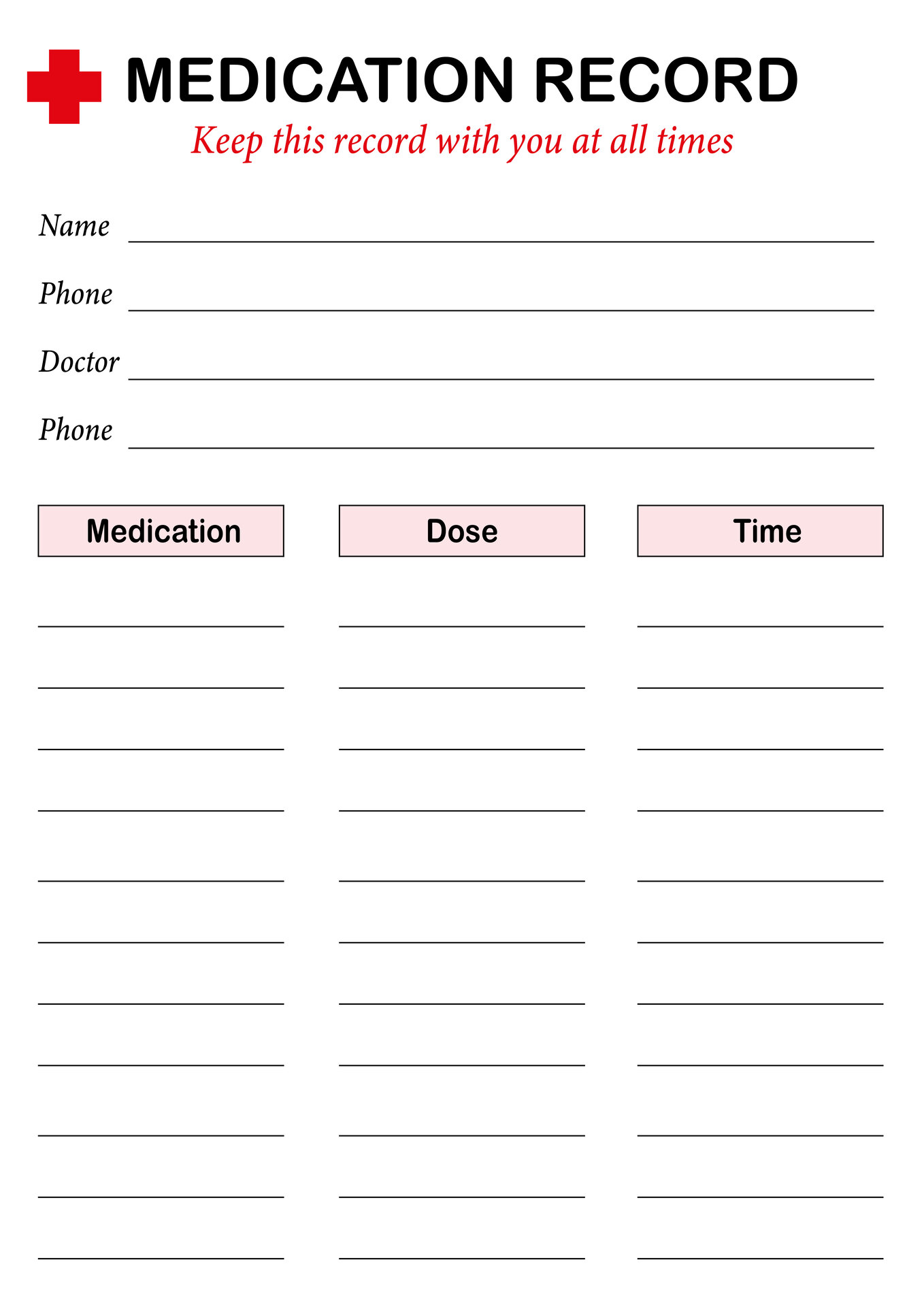 7 Best Images Of Printable Medication List Card Free Printable