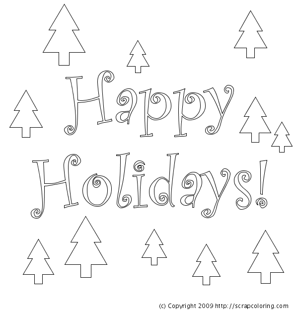 6 Best Images of Happy Holidays Coloring Pages Printable Happy