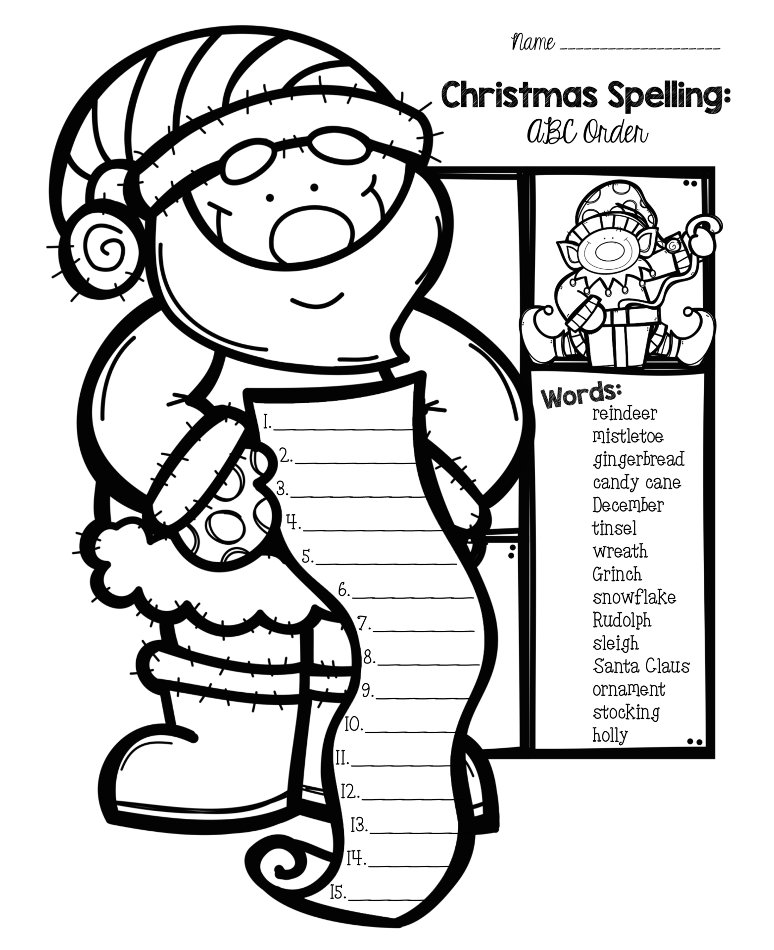 4 Best Images Of Printable Worksheets For 1st Grade Christmas
