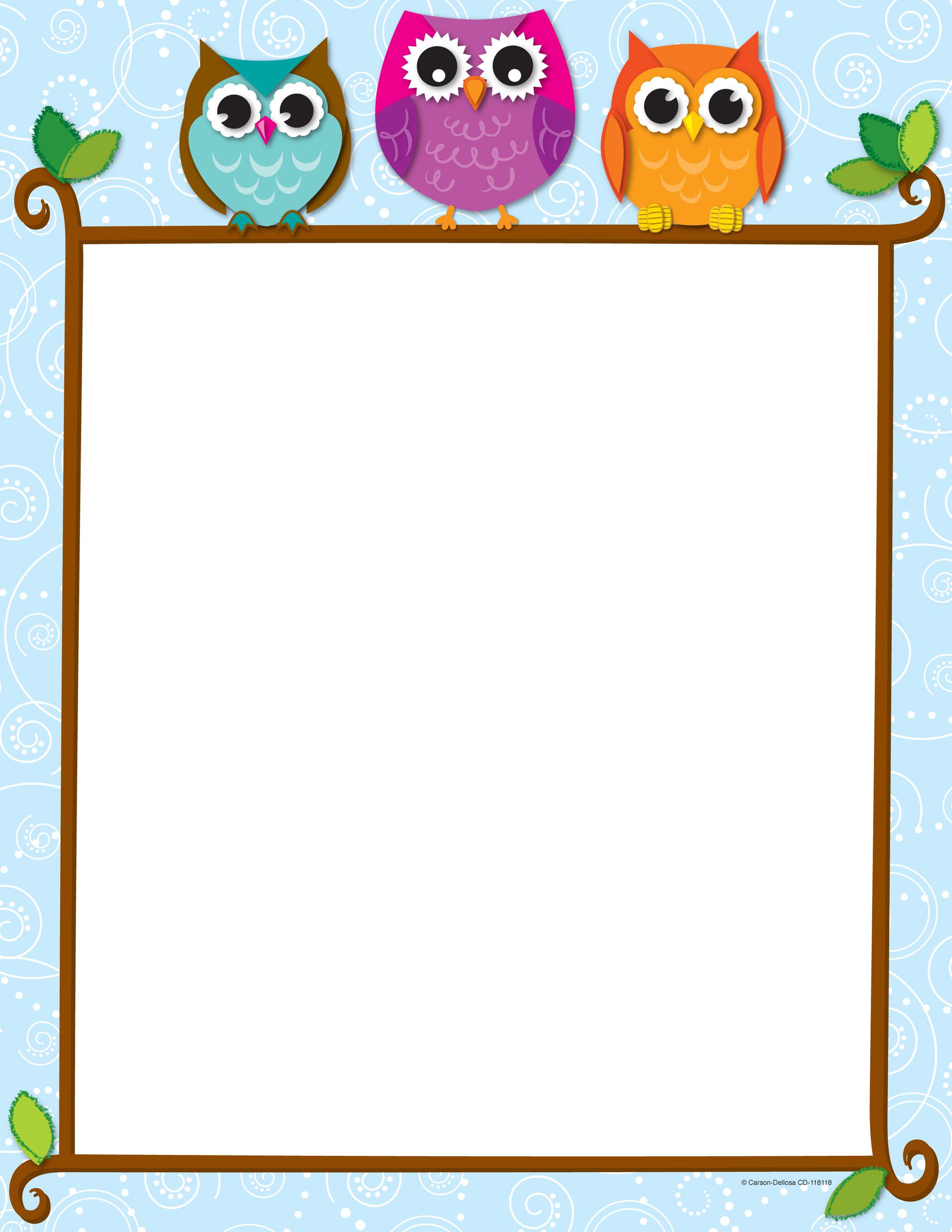 owl border clip art - photo #1