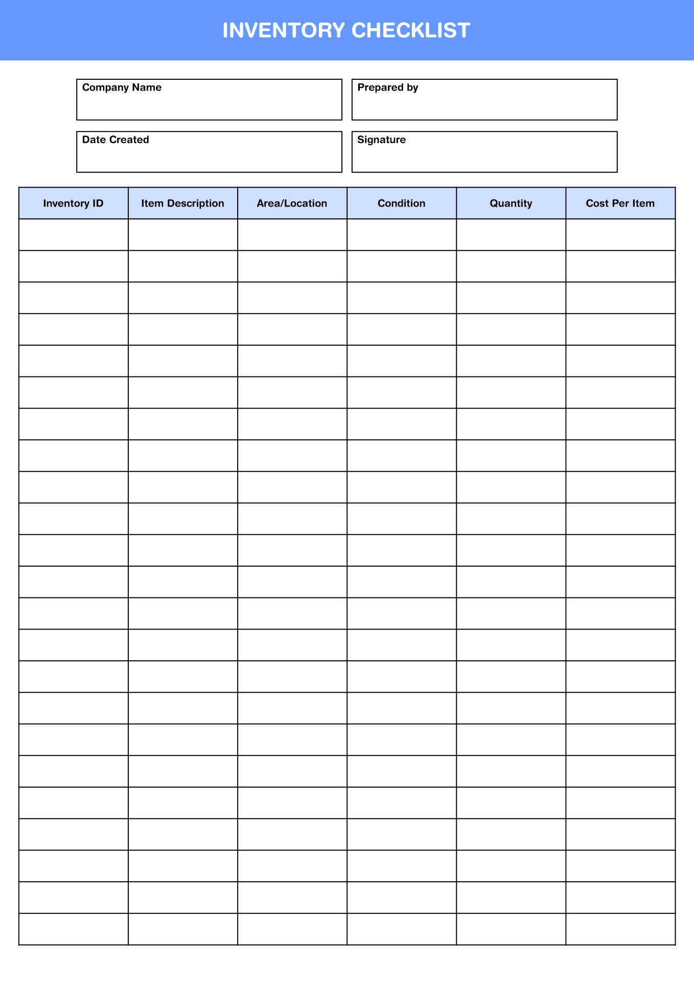 Printable Spreadsheet Template
