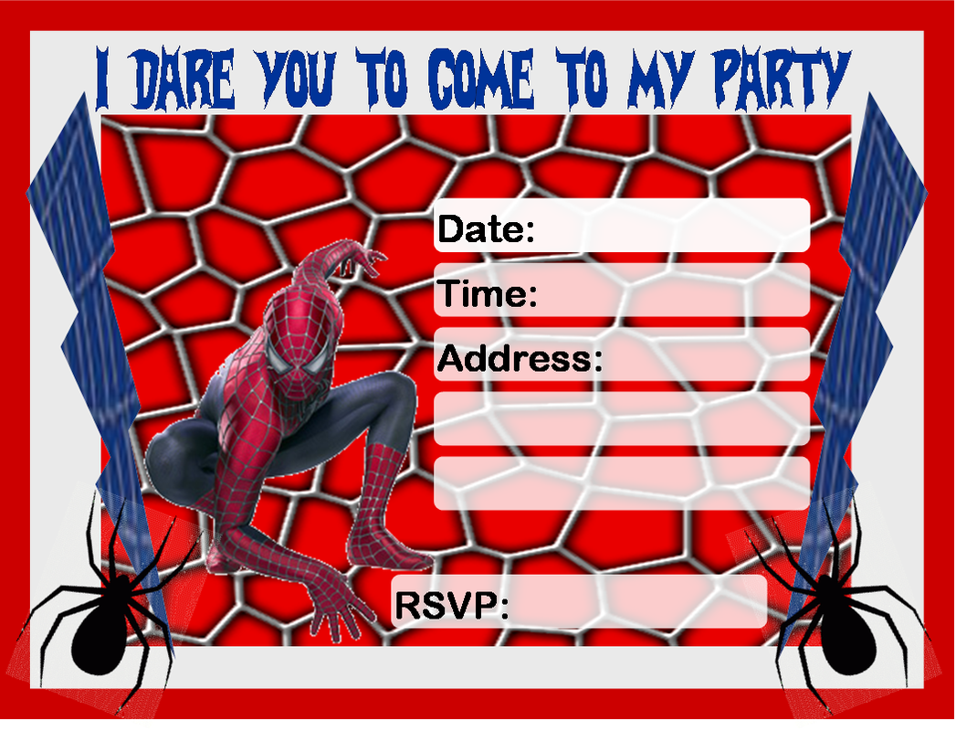 11 Best Images of SpiderMan Printable Invitation For Boys Free