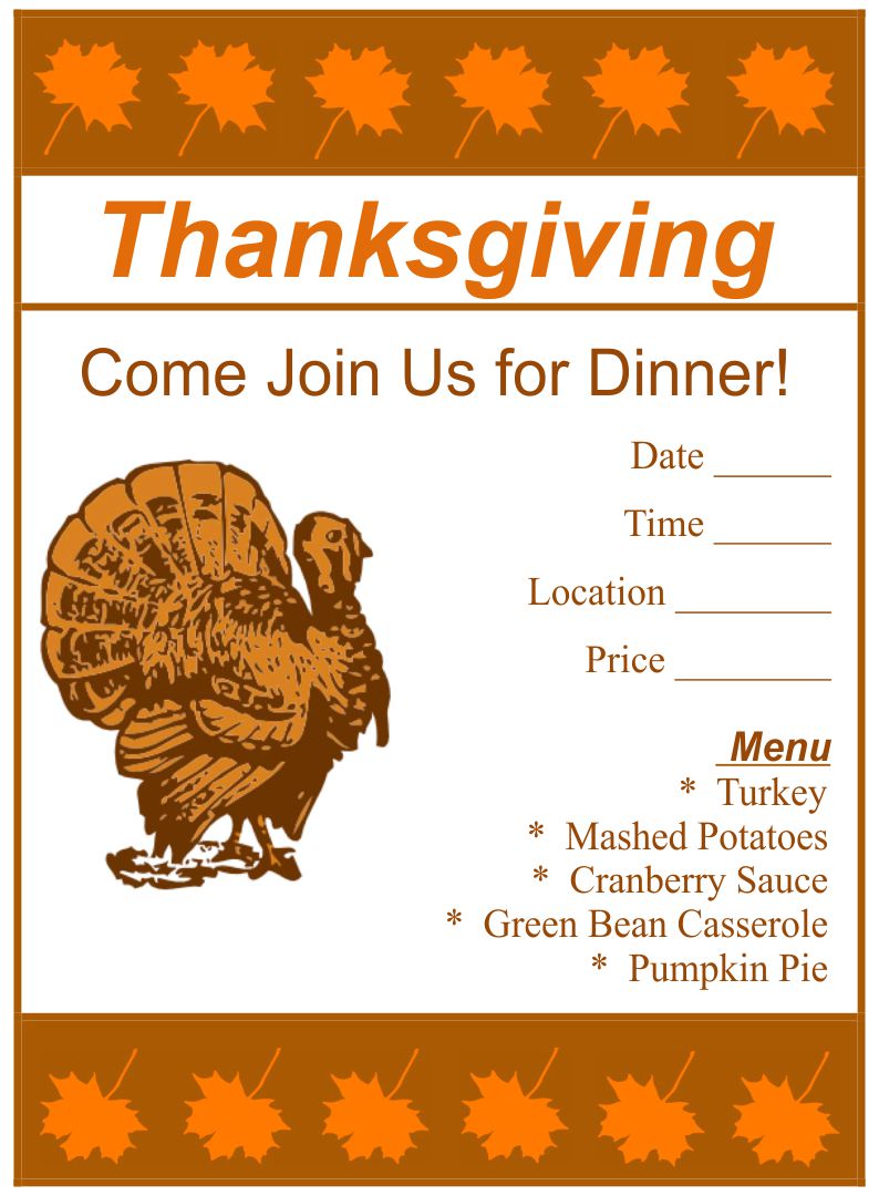 clipart thanksgiving place cards - photo #21